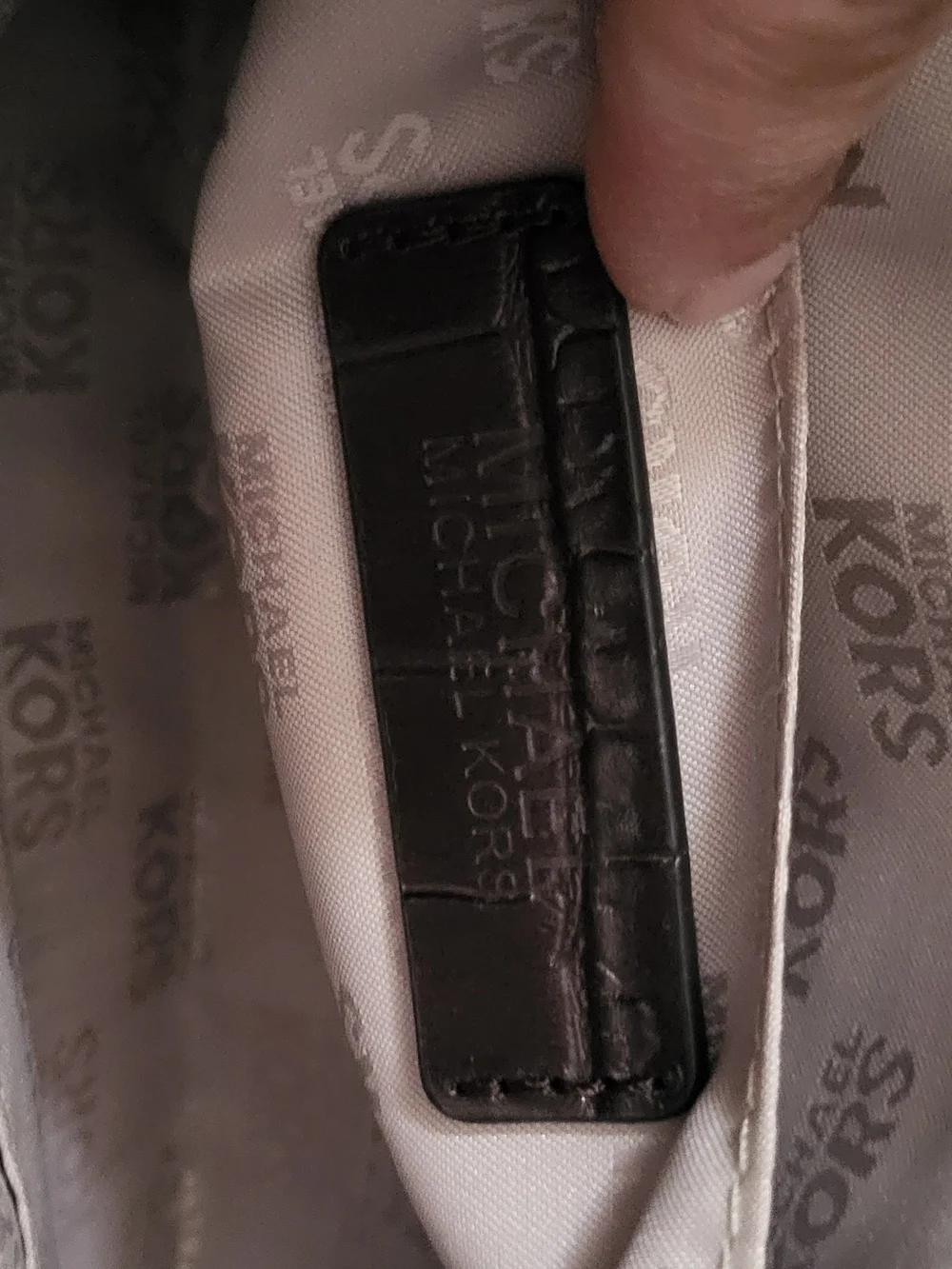 Michael Kors Black Croc-Embossed Wristlet Clutch